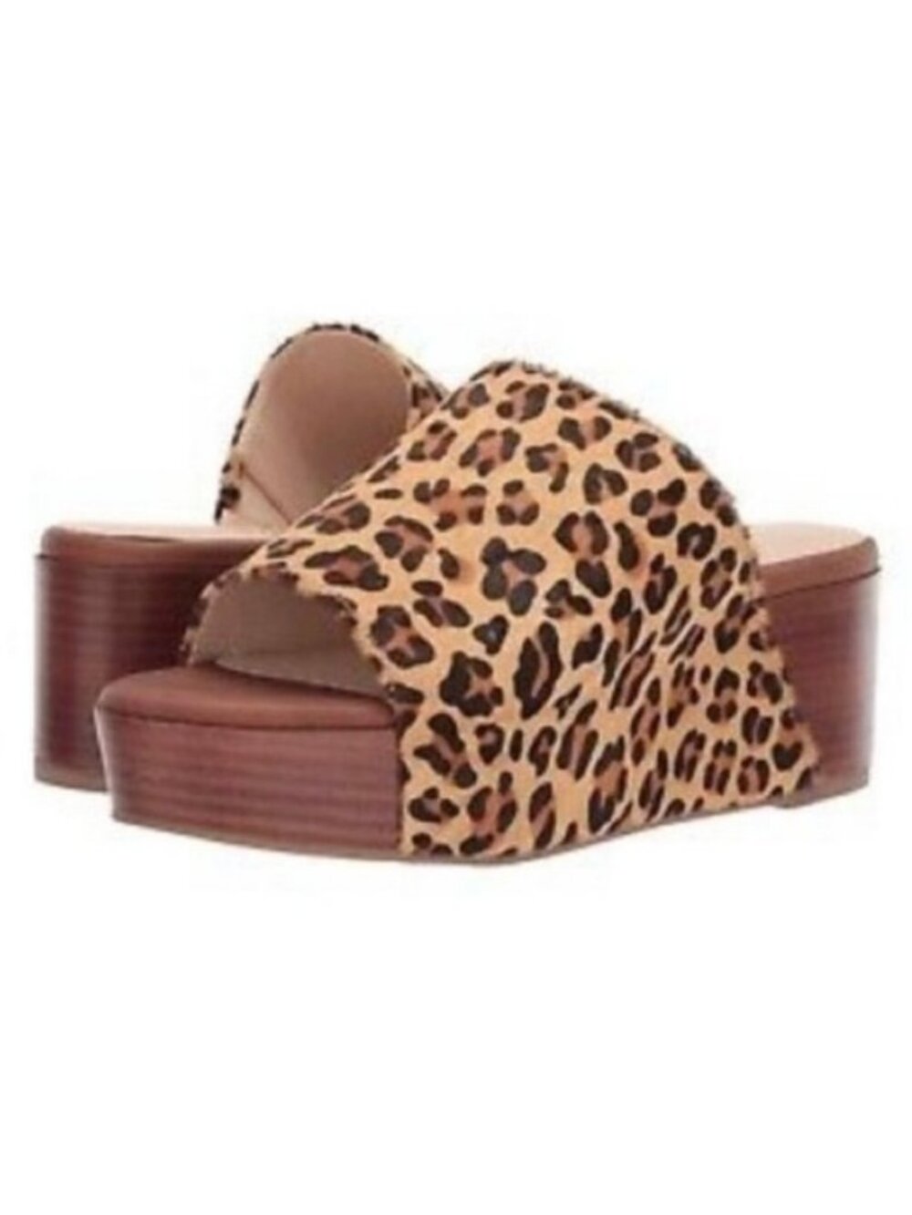 NEW Coconuts by Matisse Freya Platform Wedge Sandal Leopard Print 6 Slide NWT